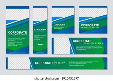 Conjunto de diseño de plantillas de banners web modernos con un lugar para fotos. Usuario moderno y minimalista de concepto para página web, banner, fondo. Ilustración del vector