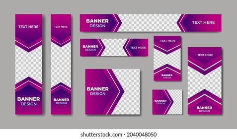 Set von modernen Webbannern Template Design in Standardgrößen.  Werbebanner-Größen-Vorlage für Verkaufsförderung und Werbung