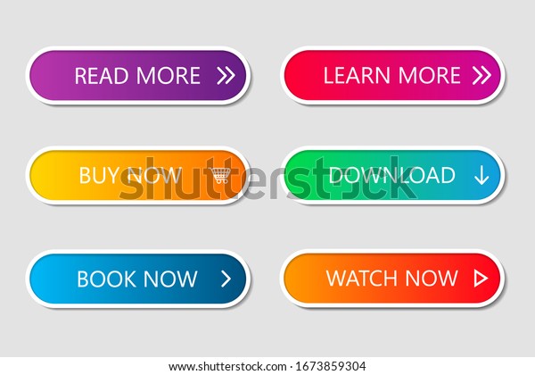 Set Modern Web Buttons Navigation Button Stock Vector (Royalty Free ...