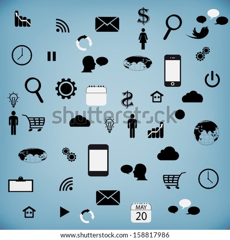 Set modern web icons for mobile devices and contemporary interfaces , design trend set icons , vector illustration. 