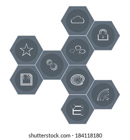 Set modern web icons,social network,vector mobile icons,smartphone applications background.