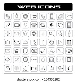 Set modern web icons,social network,vector mobile icons.