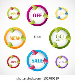 Set of modern web sale labels