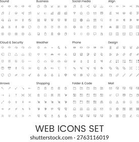 Set of Modern Web and UI Icons , Thin Line Vector Icon Pack