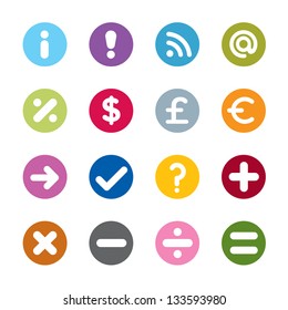 Set of modern  web universal icons. 16 different colors.