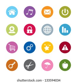 Set of modern  web universal icons. 16 different colors.