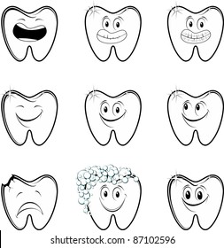 set of molar cartoon characters isolated on white background in vector format very easy to edit