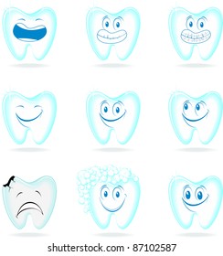 set of molar cartoon isolated on white background in vector format very easy to edit