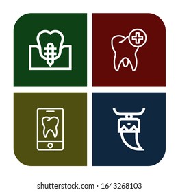 Set of molar icons. Such as Dental implant, Tooth , molar icons