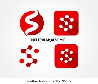 set of molecular genomic icons