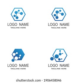 Set Molecular structure chemical atoms vector illustration