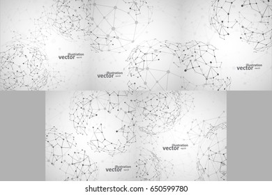 Set of Molecular structure, network connection, abstract vector illustration eps10.