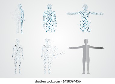 set molecule body concept of the human DNA vector chemistry science illustratio