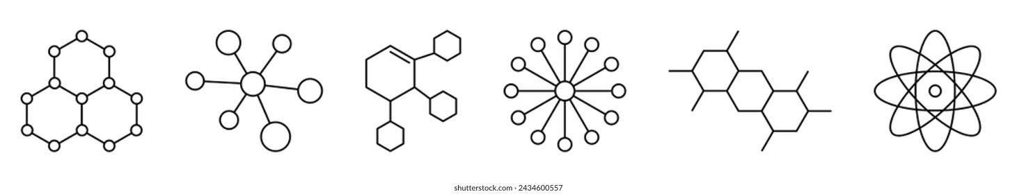 Set of molecule icons. Science concept. Vector illustration isolated on white background
