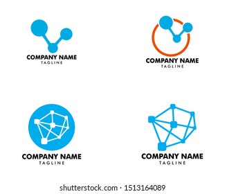 Set of Molecule logo template vector icon