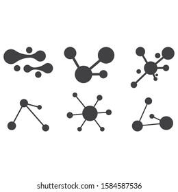 Set Molecule symbol logo template vector illustration design 