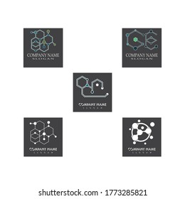 Set Molecule symbol logo template vector illustration design 