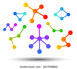 Set of molecules, atom, hi tech – stock vector