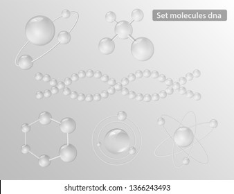 Set molecules dna alternative
Medical background design for poster, banner or template. Atom Molecular structure with glass spherical particles.
vector realistic file.