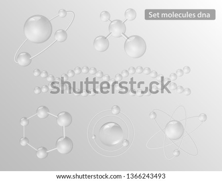 Set molecules dna alternative
Medical background design for poster, banner or template. Atom Molecular structure with glass spherical particles.
vector realistic file.