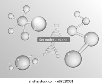 Set molecules dna vector realistic
Medical background for banner or template. Atom Molecular structure with glass spherical particles.