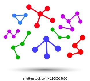 Set of molecules sign, atom, hi tech – stock vector