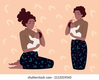dibujos animados de madres y bebés