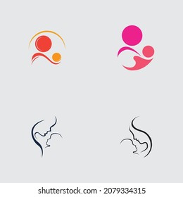 set of  Mom and baby, Motherhood and Childbearing Logo Design Inspiration Vector