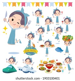 A set of mom on food events.There are actions that have a fork and a spoon and are having fun.It's vector art so it's easy to edit.