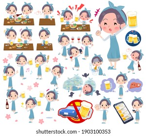 A set of mom related to alcohol.There is a lively appearance and action that expresses failure about alcohol.It's vector art so it's easy to edit.