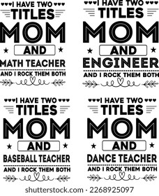 Set of mom SVG or mothers day svg Illustration

