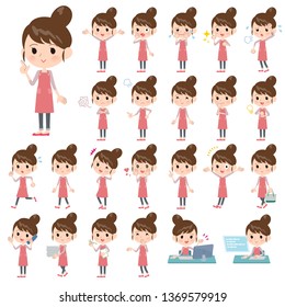 A set of mom with who express various emotions.There are actions related to workplaces and personal computers.It's vector art so it's easy to edit.
