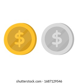 Set of monet cartoon icons. Vector illustration in flat design