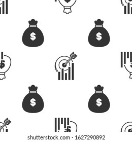 Set Money Bag Diagram Graph Target Stock Vector (Royalty Free ...