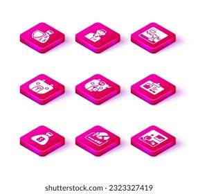 Set Money bag, Stocks market growth graphs, Bear, Bull and bear of stock, Trading courses, Identification badge, Failure stocks and Trader icon. Vector