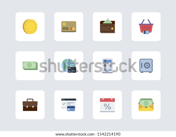 Set Money Banking Vector Icons Set Stock Vector (Royalty Free ...