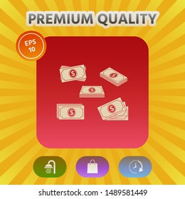 Set of Money banknotes stack icon. Graphic elements for your design