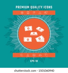 Set of Money banknotes stack icon. Graphic elements for your design