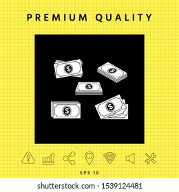 Set of Money banknotes stack icon. Graphic elements for your design