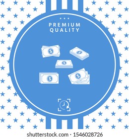 Set of Money banknotes stack icon. Graphic elements for your design
