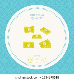Set of Money banknotes stack icon. Graphic elements for your design