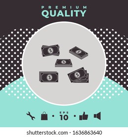 Set of Money banknotes stack icon. Graphic elements for your design