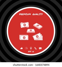 Set of Money banknotes stack icon. Graphic elements for your design