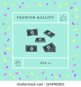 Set of Money banknotes stack icon. Graphic elements for your design