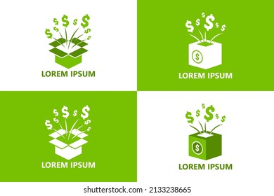 Set of money box logo template design vector