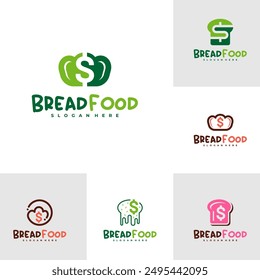 Set of Money with bread logo vector template, Creative bread money logo design concepts
