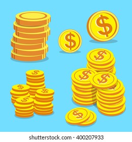 Set of money coins vector
