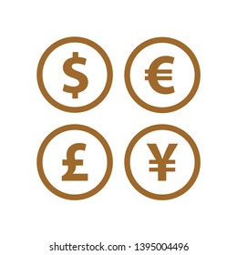 Set Money Currency Icon vector Template