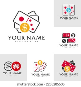 Set of Money Domino logo vector template, Creative Domino logo design concepts