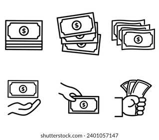 set of money and finance icon